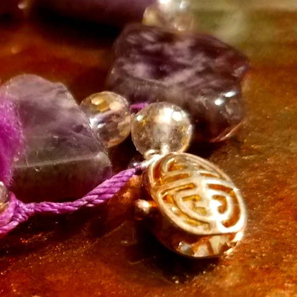 Amethyst, Moonstone & Gold Statement Designer Bracelet . - Picture 4 of 6